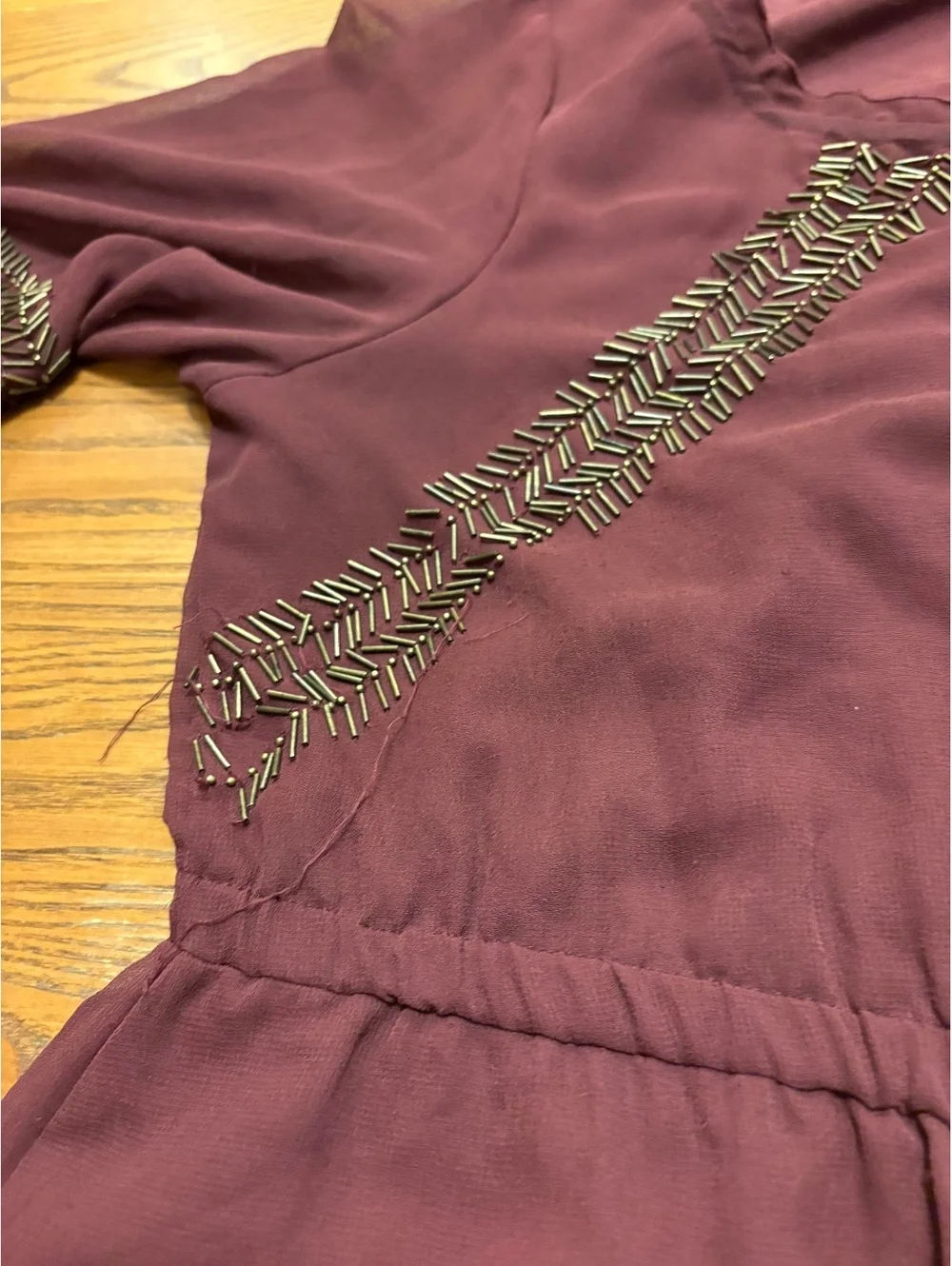 Anna Scholz for Simply Be Maroon Beaded Tunic Dress / Top READ